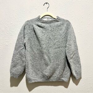 Bosie Knit Wear Sweater Made in Scotland Wool Heathered Gray Size Large